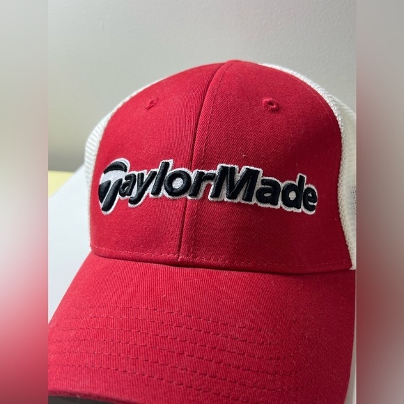 Classic TaylorMade Red and White One Size Golf Performance Hat Cap PGA EUC - Picture 4 of 6